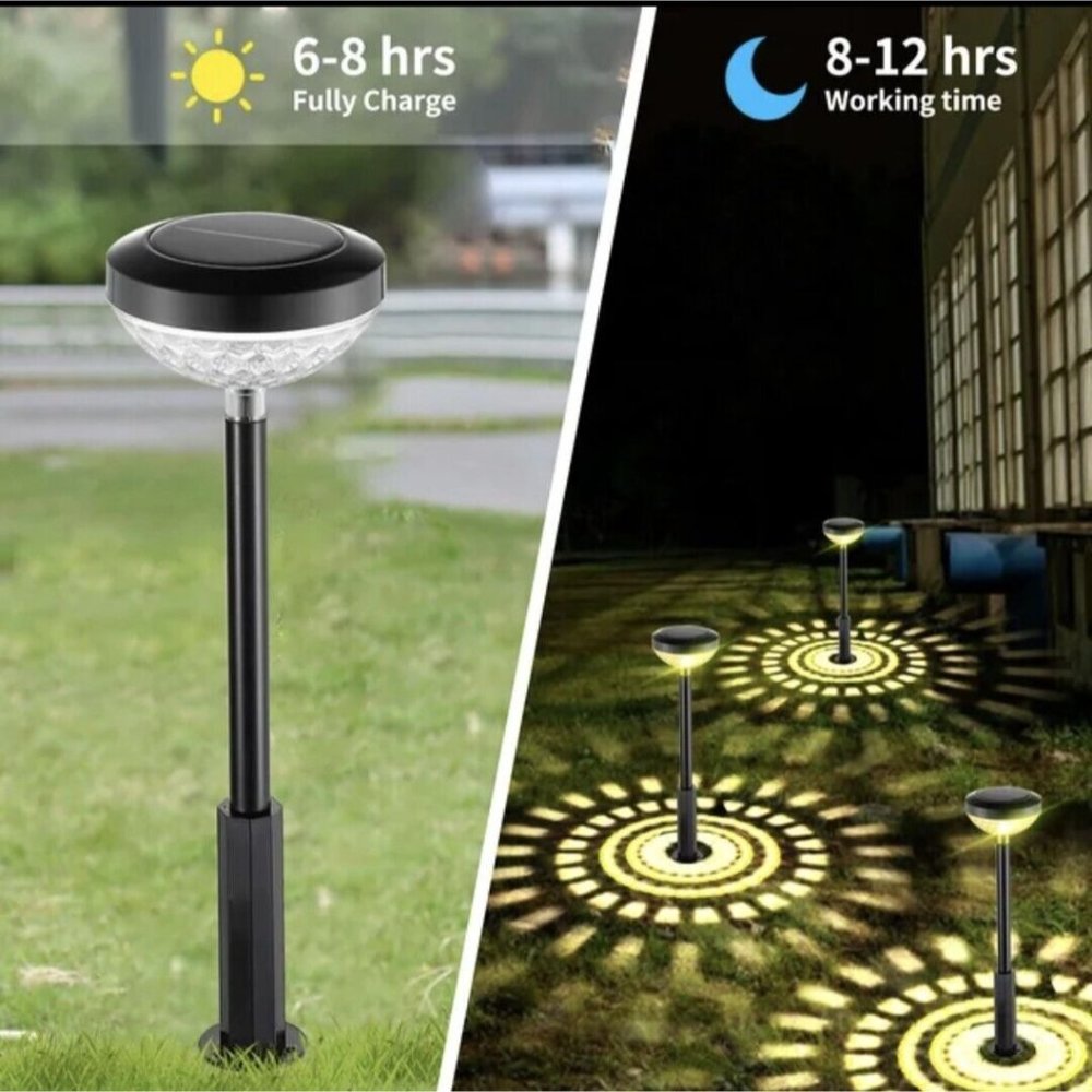 Solar Powered Path Lights 2 Pack RGB / Warm White LED Eco-friendly Easy Install - Picture 4 of 5